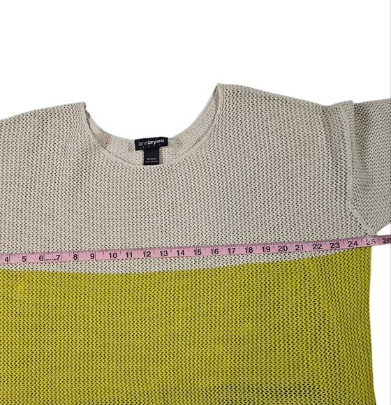 Lane Bryant Colorblock Striped Open Knit Sweater 100% Cotton Sweater Sz 18/20W - Picture 13 of 13